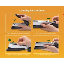 Bostitch InPower+28 Desktop Stapler, 28-Sheet Capacity, Silver/Black (ACF1110) Hot