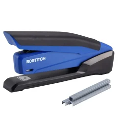 Bostitch InPower Spring-Powered Desktop Stapler, 20-Sheet, Blue/Black (1122) Clearance
