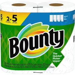 Paper Towels<Bounty Paper Towels, 2-ply, 138 Sheets/Roll, 2 Rolls/Pack (66932/5707)