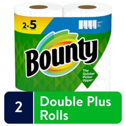 Paper Towels<Bounty Paper Towels, 2-ply, 138 Sheets/Roll, 2 Rolls/Pack (66932/5707)