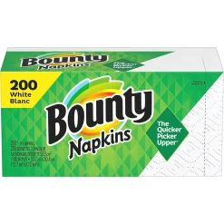 Napkins<Bounty Quilted Napkin, 1-ply, White, 200 Napkins/Pack (34885.)