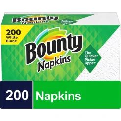 Napkins<Bounty Quilted Napkin, 1-ply, White, 200 Napkins/Pack (34885.)