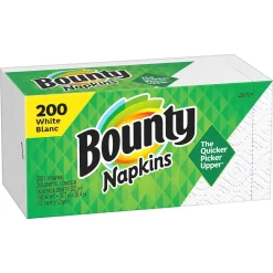Napkins<Bounty Quilted Napkin, 1-ply, White, 200 Napkins/Pack (34885.)