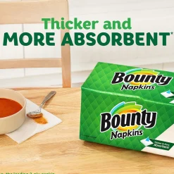 Napkins<Bounty Quilted Napkin, 1-ply, White, 200 Napkins/Pack (34885.)
