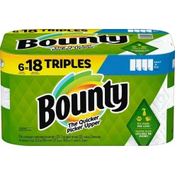 Paper Towels<Bounty Select-A-Size Triple Roll Paper Towels, 2-ply, 135 Sheets/Roll, 6 Rolls/Pack (67001/05630)