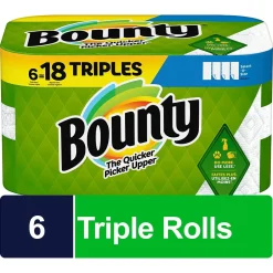 Paper Towels<Bounty Select-A-Size Triple Roll Paper Towels, 2-ply, 135 Sheets/Roll, 6 Rolls/Pack (67001/05630)
