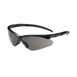 Eye Protection<PIP Bouton Adversary Glasses, Gray Anti-Scratch Lens, Gloss Black Frame, Rubber Temples & Bridge, Each (250-28-0001)
