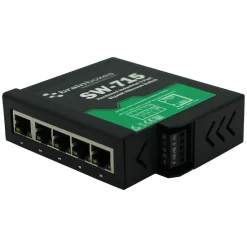 Brainboxes Industrial 5-Port Gigabit Ethernet Unmanaged Switch, 10/100/1000 Mbps, Black (SW-715)* Ethernet Switches & Splitters
