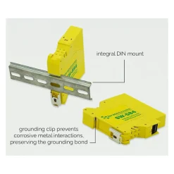 Brainboxes Industrial 4-Port Gigabit Ethernet Unmanaged Switch, Yellow (SW-584)* Ethernet Switches & Splitters