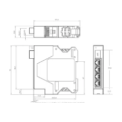 Brainboxes Industrial 4-Port Gigabit Ethernet Unmanaged Switch, Yellow (SW-584)* Ethernet Switches & Splitters