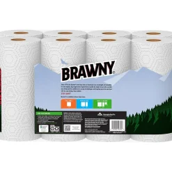 Paper Towels<Brawny Tear-A-Square Paper Towels, 2-ply, 120 Sheets/Roll, 8 Rolls/Pack (443665)