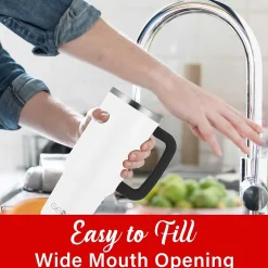 Brentwood Geojug Stainless Steel Double Walled Tumbler Cup, 40 oz., Cream (CMB-1200CRM)