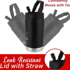 Brentwood Geojug Stainless Steel Double Walled Sports Water Jug, 64 oz., Black (G-1900BK)