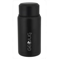 Brentwood Geojug Stainless Steel Double Walled Food Jar with Bowl & Folding Spoon, 25 oz., Black (FTS-750BK)