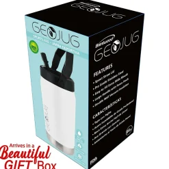 Brentwood Geojug Stainless Steel Double Walled Sports Water Jug, 64 oz., Cream (G-1900CRM)