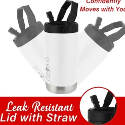 Brentwood Geojug Stainless Steel Double Walled Sports Water Jug, 64 oz., Cream (G-1900CRM)