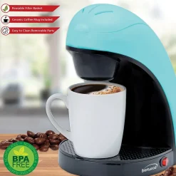 Coffee Makers<Brentwood Single-Serve Coffee Maker with Mug, Blue (TS-112BL)