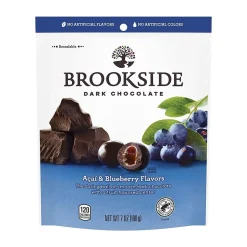 Chocolate<Brookside Dark Chocolate with Acai and Blueberry Flavors Candy, 7 oz, Resealable Bag (050929)