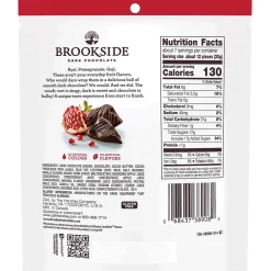 Chocolate<Brookside Pomegranate Flavored Dark Chocolate Pieces, 7 oz., 12/Carton (HEC38908)