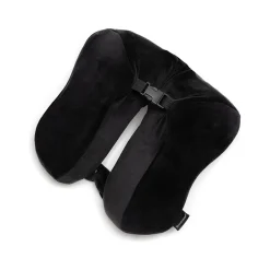 Brookstone Memory Foam Fleece Travel Pillow, Black (BNPM0002)