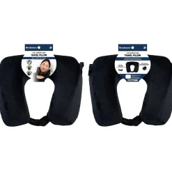 Brookstone Memory Foam Fleece Travel Pillow, Black (BNPM0002)