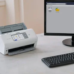 Desktop Scanners<Brother ADS-4700W Duplex Document Scanner, White/Black