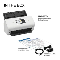 Portable Scanners<Brother ADS3300W Wireless Duplex Document Scanner, White/Black