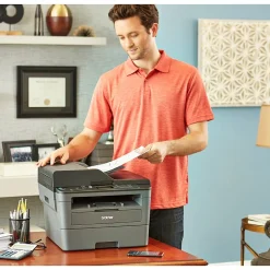 Black & White Printers<Brother DCP-L2550DW Wireless Monochrome Laser All-In-One Printer, Refurbished
