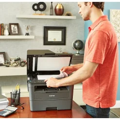 Black & White Printers<Brother DCP-L2550DW Wireless Monochrome Laser All-In-One Printer, Refurbished