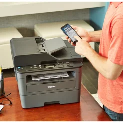 Black & White Printers<Brother DCP-L2550DW Wireless Monochrome Laser All-In-One Printer, Refurbished