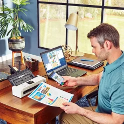 Desktop Scanners<Brother Desktop Scanner for Documents, Wireless, White (ADS-1700W)