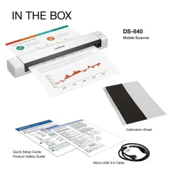 Portable Scanners<Brother DSmobile DS-640 Portable Scanner White