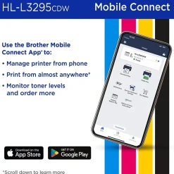 Color Printers<Brother HL-L3295CDW Wireless Compact Digital Color Printer, Refresh Subscription Eligible