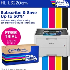 Wireless Printers<Brother HL-L3220CDW Wireless Color Laser Printer, Single-Function, Print