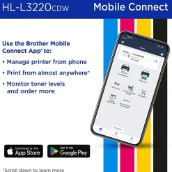 Wireless Printers<Brother HL-L3220CDW Wireless Color Laser Printer, Single-Function, Print