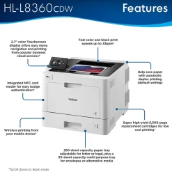 Color Printers<Brother HL-L8360CDW Wireless Color Laser Printer