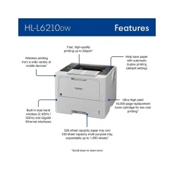 Instant Photo Printers<Brother HL‐L6210DW Business Monochrome Laser Printer, Large Paper Capacity, Wireless Networking