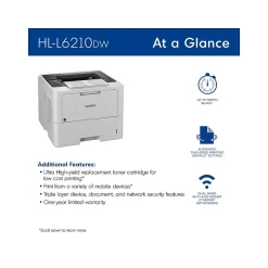 Instant Photo Printers<Brother HL‐L6210DW Business Monochrome Laser Printer, Large Paper Capacity, Wireless Networking