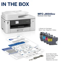 Color Printers<Brother MFC-J6540DW Color Inkjet All-in-One Print, Copy, Scan, Fax up to 11”x17” (Ledger) Size Paper