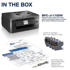 Wireless Printers<Brother MFC-J1170DW Wireless Color Inkjet Printer, All-In-One, Print, Scan, Copy, Fax