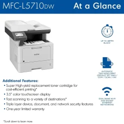 Instant Photo Printers<Brother MFC-L5710DW Business Wireless Monochrome Laser All-in-One Printer, Print, Scan, and Copy
