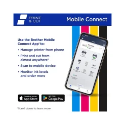 Color Printers<Brother Print & Cut MFC-J1800DW Wireless Color Inkjet Printer, All-In-One, Print, Scan, Copy, Fax