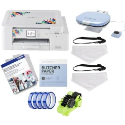 Color Printers<Brother Sublimation Printer and Craft Express Elite Auto Heat Press Bundle, Pet Scarves