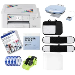 Color Printers<Brother Sublimation Printer and Craft Express Elite Auto Heat Press Bundle, Kitchen Gifts