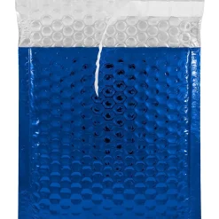 JAM Paper Bubble Padded Mailers with Peel and Seal Closure, CD Size, 6 x 6.5, Blue Metallic, 12/Pack (2745203)* Bubble Mailers