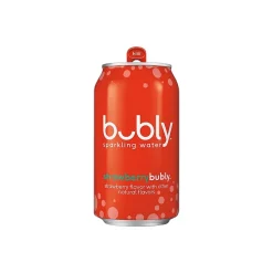 Bottled Water<Bubly Strawberry Flavor Sparkling Seltzer Water, 12 fl. oz., 8 Cans/Pack, 3 Packs/Carton (17142)