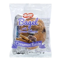 Fresh Groceries<Burry Individually Wrapped Cinnamon Raisin Bagel w/ Cream Cheese, 4.6 Oz, 6/Box (307-00371)