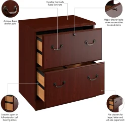 Online Arlington 2-Drawer Lateral File Cabinet, Harvest Cherry (WC65554-03) File Cabinets