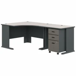 Hot Cubix 48"W Corner Desk with Return and Mobile File Cabinet, (SRA005SLSU) Computer Desks