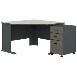 Online Cubix 48"W Corner Desk with Mobile File Cabinet, (SRA035SLSU) Corner Desks